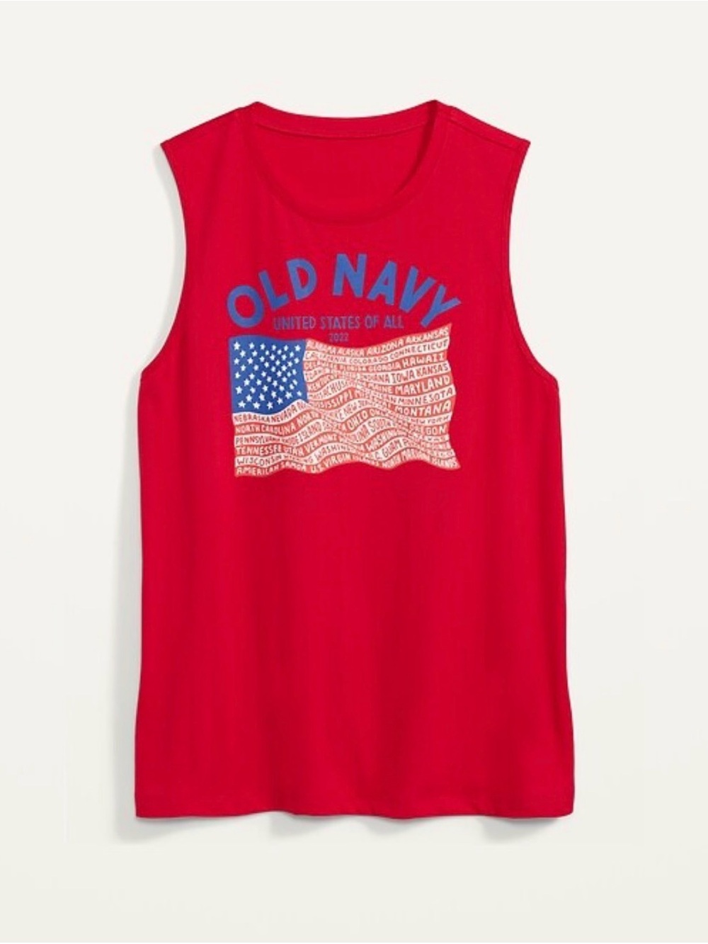 Old‎ Navy Women’s 2022 "United States of All" Flag Graphic Sleeveless T-Shirt L